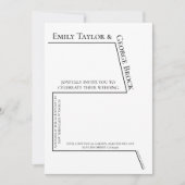 シンプル白黒チャートシックモダン結婚ズ 招待状 (正面)