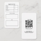 シンプル白黒ドクターアポイントメントカード 予約カード (正面/裏面)