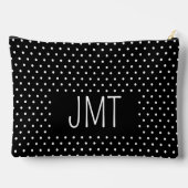 シンプル白黒ドットモノグラム アクセサリーポーチ (裏面)