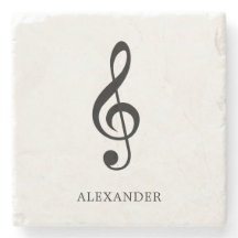 シンプル白黒ネームミュージックノートトレブルクレフ、 音符記号