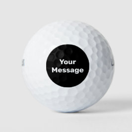 シンプル白黒ネーム文字テンプレート ゴルフボール