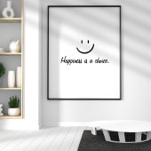 シンプル白黒ハピ感動的ネス引用文 ポスター
