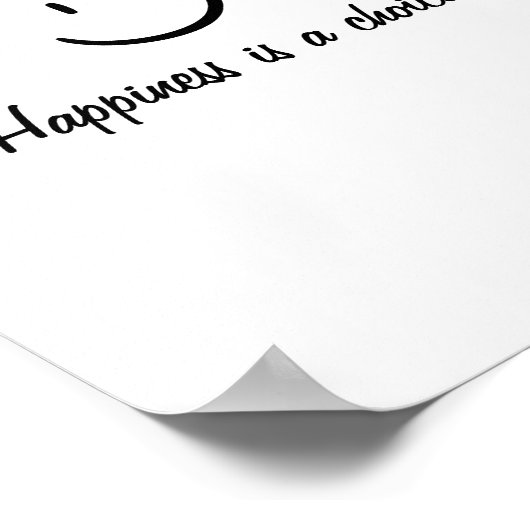 シンプル白黒ハピ感動的ネス引用文 ポスター (角)