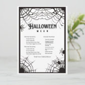 シンプル白黒ハロウィーン メニュー (スタンド正面)