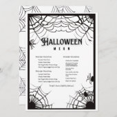 シンプル白黒ハロウィーン メニュー (正面/裏面)