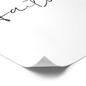 シンプル白黒ハンドフ書ェアート ポスター (角)