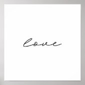 シンプル白黒ハンドラブ書アート ポスター (正面)