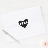 シンプル白黒ハートシール スクエアシール (封筒)