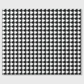 シンプル白黒ハートパターガーリーン ラッピングペーパー (フラット)