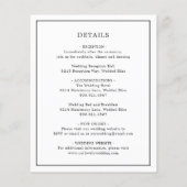 シンプル白黒バジェット結婚式招待状 チラシ (裏面)