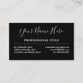 シンプル白黒バタフライミニマリストロゴ 名刺 (裏面)