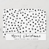 シンプル白黒パタモダンーンメリークリスマス シーズンカード (正面/裏面)