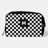 シンプル白黒パタ市松模様にーンモノグラム ドップキット (裏面)