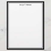 シンプル白黒パーソナライズされたレターヘッド (正面)