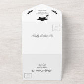 シンプル白黒パーソナライズされた保存日 オールインワン招待状 (外側)