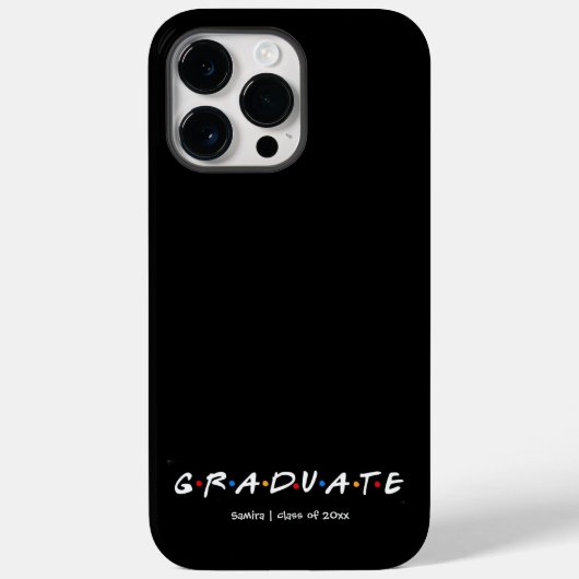 シンプル白黒パーソナライズされた卒業生 Case-Mate iPhoneケース (裏面)