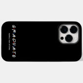 シンプル白黒パーソナライズされた卒業生 Case-Mate iPhoneケース (裏面 (横))