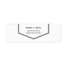 シンプル白黒パーソナライズされた差出人住所 ラベル