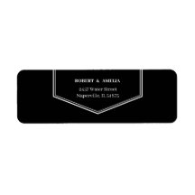 シンプル白黒パーソナライズされた差出人住所