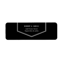 シンプル白黒パーソナライズされた差出人住所 ラベル