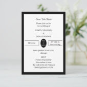 シンプル白黒パーソナライズされた セーブザデート (スタンド正面)