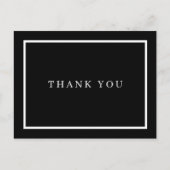 シンプル白黒ビジネスありがとう ポストカード (正面)