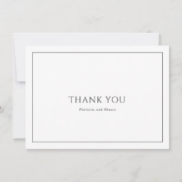シンプル白黒フォトエレガントな結婚式 サンキューカード