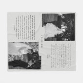 シンプル白黒フォトカスタムウェディング誓い フリースブランケット (正面(横))