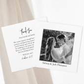 シンプル白黒フォトサンキューカード 招待状