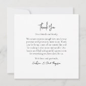 シンプル白黒フォトサンキューカード 招待状 (裏面)