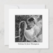 シンプル白黒フォトサンキューカード 招待状 (正面)