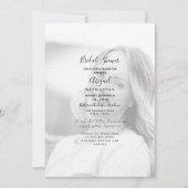 シンプル白黒フォトブライダルシャワー 招待状 (正面)