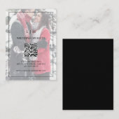 シンプル白黒フォトQRコード結婚 エンクロージャーカード (正面/裏面)