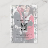 シンプル白黒フォトQRコード結婚 エンクロージャーカード (正面)