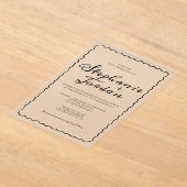 シンプル白黒フレお洒落ーム結婚 アクリル招待状 (レイダウン)