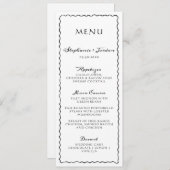 シンプル白黒フレお洒落ーム結婚 メニュー (正面/裏面)