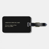 シンプル白黒フレームはっきりしたモノグラム ラゲッジタグ (裏面横)