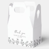 シンプル白黒フローラの結婚輪郭 フェイバーボックス (オープン)