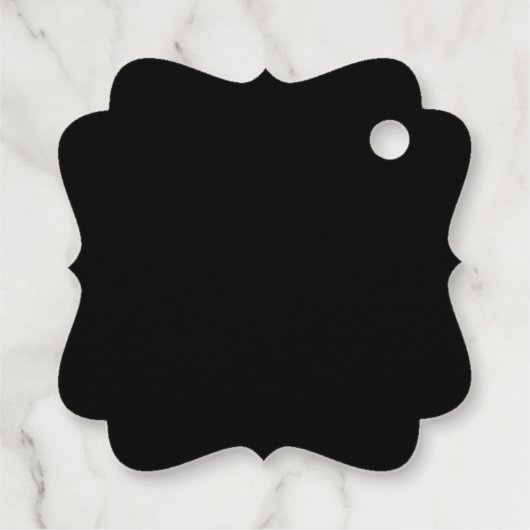 シンプル白黒フローラブライダルシャワー フェイバータグ (裏面)