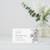 シンプル白黒フローラ手製石鹸 名刺 (スタンド正面)