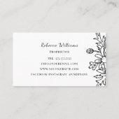 シンプル白黒フローラ手製石鹸 名刺 (裏面)