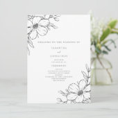 シンプル白黒フローラ結婚の プログラム (スタンド正面)