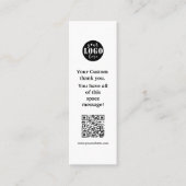 シンプル白黒ブックマークカード スキニー名刺 (正面)