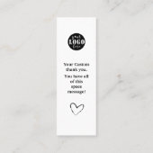 シンプル白黒ブックマークカード スキニー名刺 (裏面)