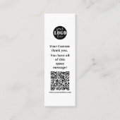 シンプル白黒ブックマーク スキニー名刺 (正面)