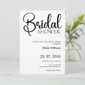 シンプル白黒ブライダルシャワーの結婚写真 招待状 (スタンド正面)