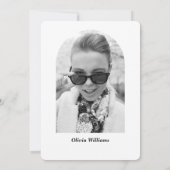 シンプル白黒ブライダルシャワーの結婚写真 招待状 (裏面)