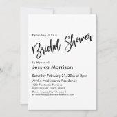 シンプル白黒ブライダルシャワータイポグラフィ 招待状 (正面)