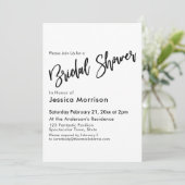 シンプル白黒ブライダルシャワータイポグラフィ 招待状 (スタンド正面)