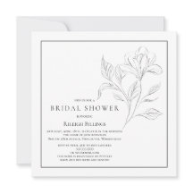 シンプル白黒ブライダルシャワーフローラ